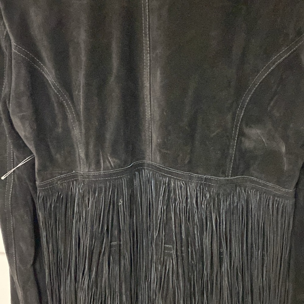 Plein Sud Paris Suede Black Jacket Fringe Rare New With Tag - Picture 7 of 16